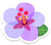 Lifelog artwork of a blue hibiscus from Pikmin Bloom.