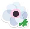 Lifelog artwork of a white windflower from Pikmin Bloom.