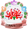 Spider Lily Community Day badge from Pikmin Bloom.