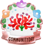 Spider Lily Community Day badge from Pikmin Bloom.