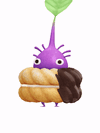 An animation of a Purple Pikmin with a Donut from Pikmin Bloom.