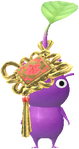 A Purple Special Decor Pikmin with Lunar New Year Ornament: Gold decor from Pikmin Bloom.