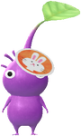 Special Purple Decor Pikmin with a spring inspired sticker. The sticker features a Bunny.