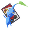 Lifelog artwork of a Blue Special Decor Pikmin with Hanafuda Card (Volume 1) decor from Pikmin Bloom.