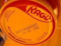 A RAGÚ lid from the real world.