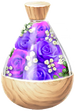 A full jar of blue anniversary rose petals from Pikmin Bloom.
