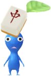 A blue Decor Pikmin with a Mahjong Tile Costume.