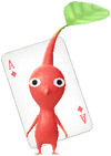 A special Red Decor Pikmin with a Playing Card costume from Pikmin Bloom.