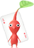 A Red Special Decor Pikmin with Playing Card decor from Pikmin Bloom.