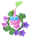 Lifelog artwork of a Winged Special Decor Pikmin with Flower Crown decor from Pikmin Bloom.