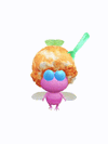 An animation of a winged Pikmin with a scoop of ice cream from Pikmin Bloom.