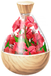 A full jar of red canna lily petals from Pikmin Bloom.