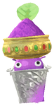 Lifelog artwork of a Purple Special Decor Pikmin with Color Powder decor from Pikmin Bloom.