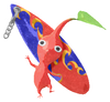 Lifelog artwork of a Red Special Decor Pikmin with Surfboard Keychain decor from Pikmin Bloom.