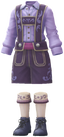 "Lederhosen-Style Outfit (Purple)" Mii costume in Pikmin Bloom.