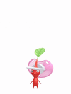 An animation of a Red Pikmin with a Pacifier from Pikmin Bloom.