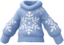 "Snowflake Sweater (Light Blue)" Mii outerwear part in Pikmin Bloom. Original filename is <code>icon_of0162_Jac_SweaterBaggy2_c00</code>.