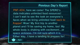 A voyage log from Pikmin 3.