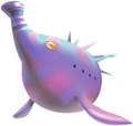 Artwork of the Puffy Blowhog from Pikmin 2.