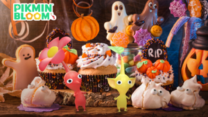 Promotional art for Pikmin Bloom's 2023 Halloween event.