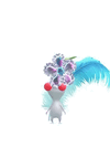 An animation of a White Pikmin with a Rio Carnival from Pikmin Bloom.