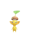 An animation of a Yellow Pikmin with a Mushroom from Pikmin Bloom.