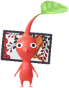 A Red Special Decor Pikmin with Flower Card (Volume 1) decor from Pikmin Bloom.