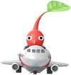 A Red Airport Decor Pikmin with Toy Airplane decor from Pikmin Bloom.