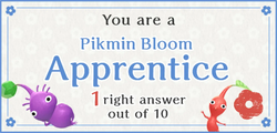 The image used when the Apprentice title is earned on the Pikmin Bloom Master Quiz.