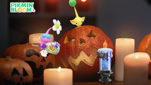 Promotional image for the 2025 Halloween Event in Pikmin Bloom.
