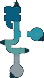 The texture for Cavern for a King Sublevel 4's radar map in Pikmin 4, rotated to face north.