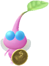A Winged Roadside Decor Pikmin with Coin (Rare) decor from Pikmin Bloom.