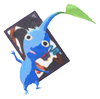 Lifelog artwork of a Blue Special Decor Pikmin with Hanafuda Card (Volume 2) decor from Pikmin Bloom.