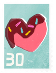 Valentines day themed stamp for Pikmin Bloom.