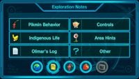 The "Exploration Notes" menu of the KopPad.