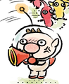 Olimar using the Lineup Trumpet as seen in the "Ask Olimar, Pt. 2" comic.