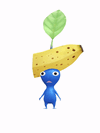 An animation of a Blue Pikmin with a Banana from Pikmin Bloom.