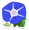Lifelog artwork of a blue morning glory from Pikmin Bloom.