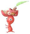 Lifelog artwork of a Red Special Decor Pikmin with Klompen Keychain decor from Pikmin Bloom.