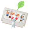 Lifelog artwork of a White Special Decor Pikmin with Game Pak decor from Pikmin Bloom.