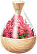 A full jar of red snapdragon petals from Pikmin Bloom.