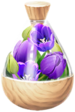 A full jar of blue tulip petals from Pikmin Bloom.