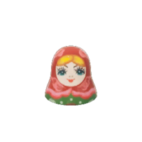 Icon for the Granddaughter Doll Head, from Pikmin 4's Treasure Catalog.