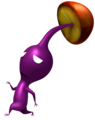 Artwork of a Pikmin exposed to the Puffstool's spores from Pikmin.