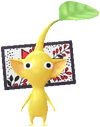 A Yellow Special Decor Pikmin with Flower Card (Volume 2) decor from Pikmin Bloom.