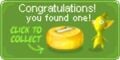 A button which could be hidden on another website, showing a yellow pellet that adds to the player's points.