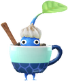A Blue Café Decor Pikmin with Coffee Cup (Rare) decor from Pikmin Bloom.