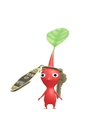 An animation of a Red Pikmin with a Hotel Amenities from Pikmin Bloom