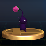The Purple Pikmin trophy from Super Smash Bros. Brawl.