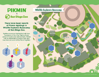 A map released for the Pikmin × San Diego Zoo promotional event, showing the Pikmin types and locations.